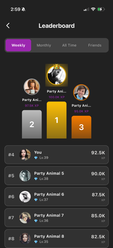 Leaderboard Interface